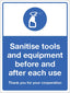 Sanitise Tools And Equipment Before And After Use