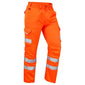 Leo Bideford CT01 EcoViz Poly/Cotton Cargo Trouser Hi-Vis Orange - ISO 20471 Class 1