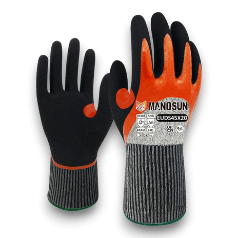 Manosun EUDS45X20 Double ¾ Coated Cut E Glove