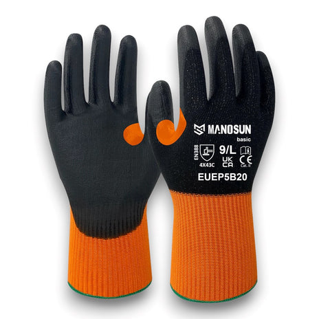 Manosun EUEP5BX20 Basic Cut C PU Palm Coated Gloves