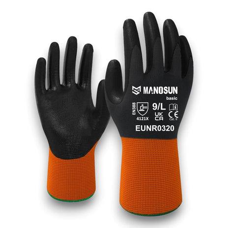 Manosun EUNR0320 Basic Nitrile Palm Coated Glove