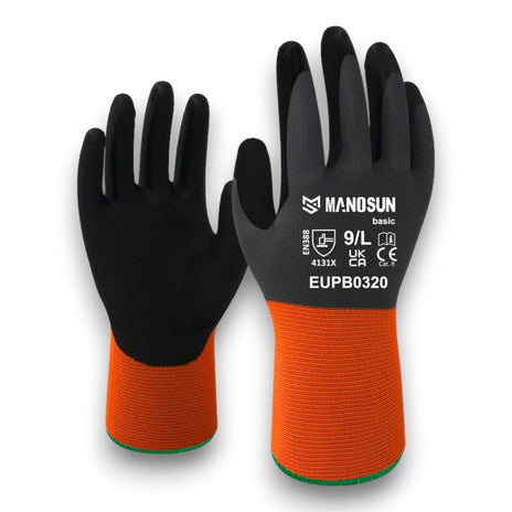 Manosun EUPB0320 Basic PU Palm Coated Grip Glove