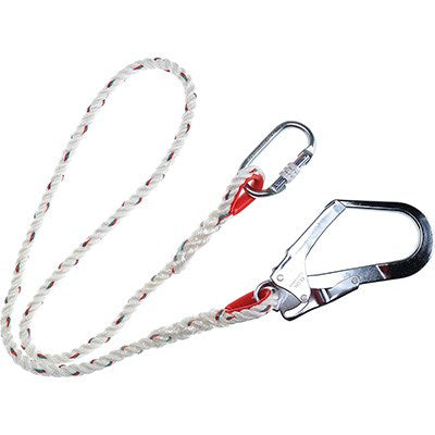 Portwest Rope Lanyard 150cm C/W Carbiner & Scaff Hook