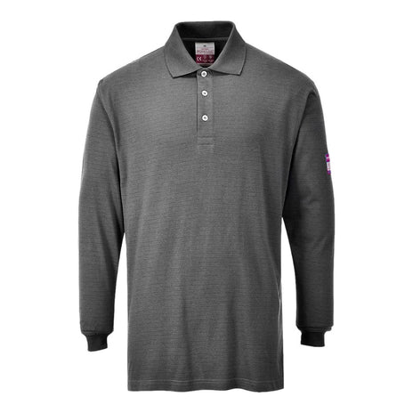 Portwest Flame Resistant Anti-Static Long Sleeve Polo Shirt