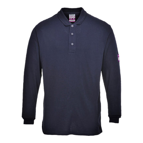 Portwest Flame Resistant Anti-Static Long Sleeve Polo Shirt