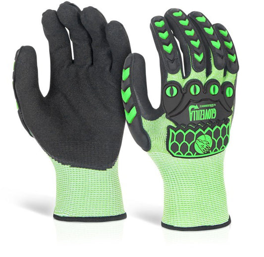 Glovezilla Sandy Nitrile Cut C Impact Grip Glove