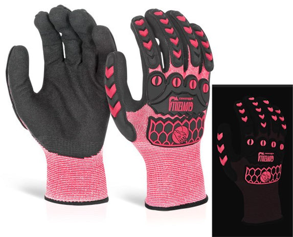 Glovezilla Glow In The Dark Foam Nitrile Coated Glove