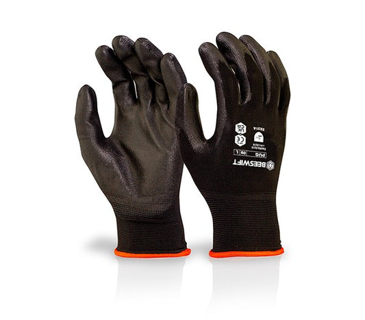 Click Pu Palm Coated Gloves Black