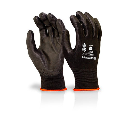 Click Pu Palm Coated Gloves Black