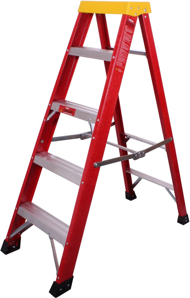 Prodec 5 Tread Fiberglass Step Ladder 1.3mtr Open Height – Nixon Safety