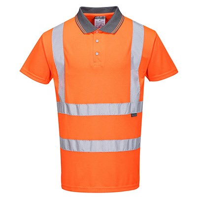 Portwest Hi-Vis Short Sleeved Ris Polo Shirt Orange