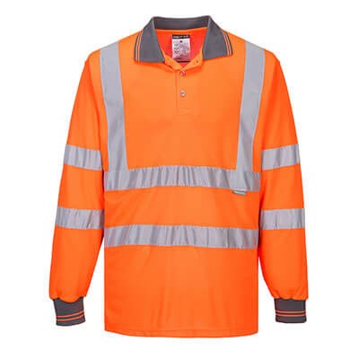 Portwest Hi-Vis Long Sleeve Polo Shirt