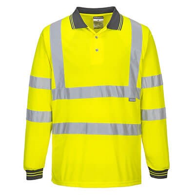 Portwest Hi-Vis Long Sleeve Polo Shirt