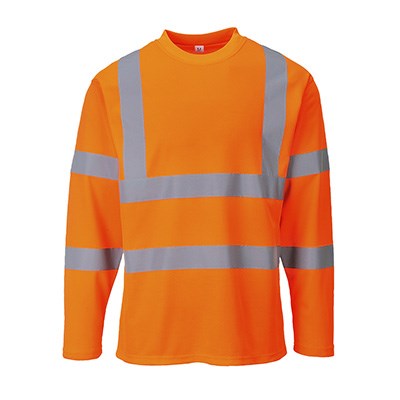 Portwest Hi-Vis Long Sleeve Cotton Comfort T-Shirt