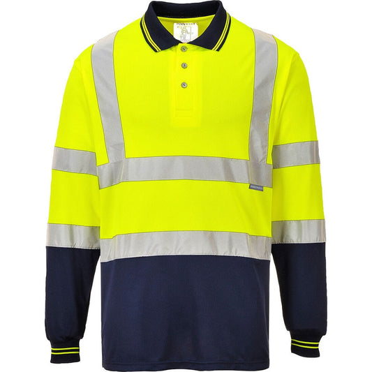 Portwest Hi-Vis Contrast Long Sleeve Polo