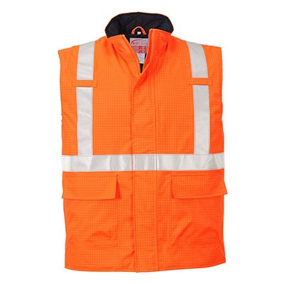 Portwest Bizflame Rain Hi-Vis Anti-Static Fr Bodywarmer
