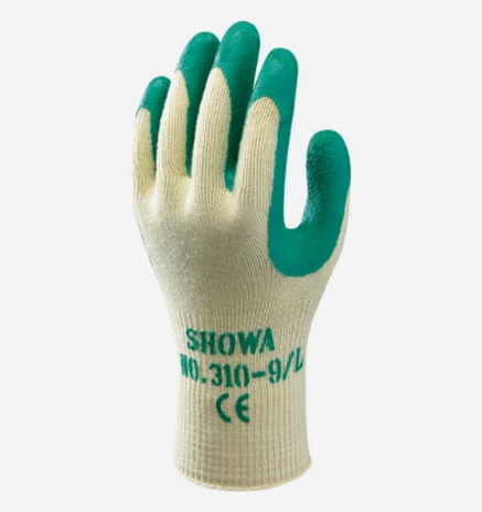 Showa 310 Latex Palm Glove Yellow-Green - Size 9 *Wsl*