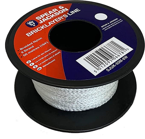 Spear & Jackson 50 Metre White Brick Line Spool