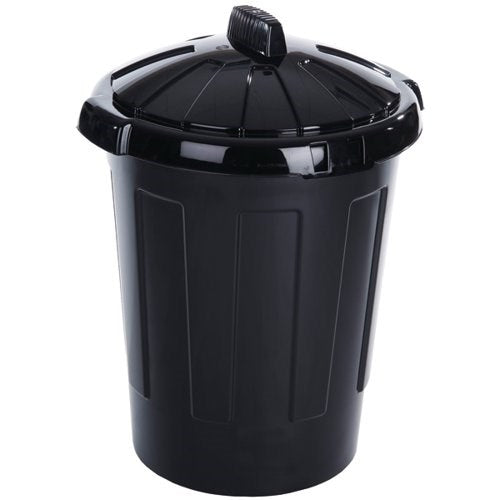 Standard Dustbin & Lid Black 80Ltr