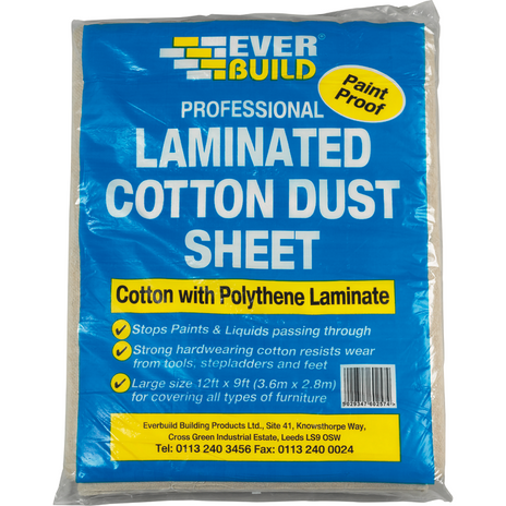 Everbuild Laminated Cotton Dust Sheet 12ft x 9ft