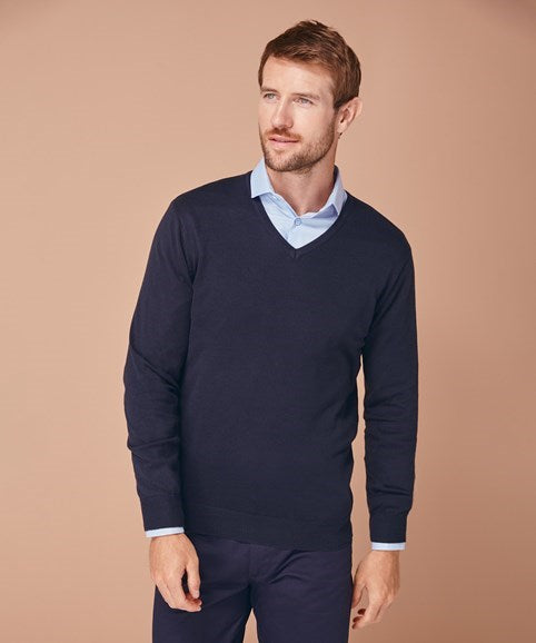 Henbury 12 Gauge V-Neck Jumper