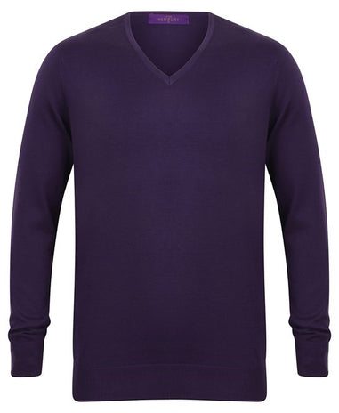 Henbury 12 Gauge V-Neck Jumper