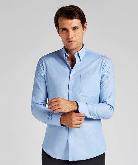 Kustom Kit Slim Fit Long Sleeve Oxford Shirt