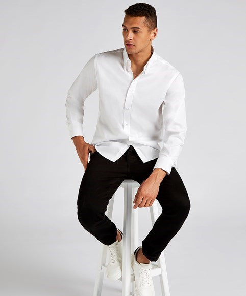 Kustom Kit Premium Oxford Long Sleeve Tailored Fit Shirt