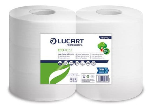 Lucart Maxi Jumbo Toilet Roll 80mm Core - Case Of 6