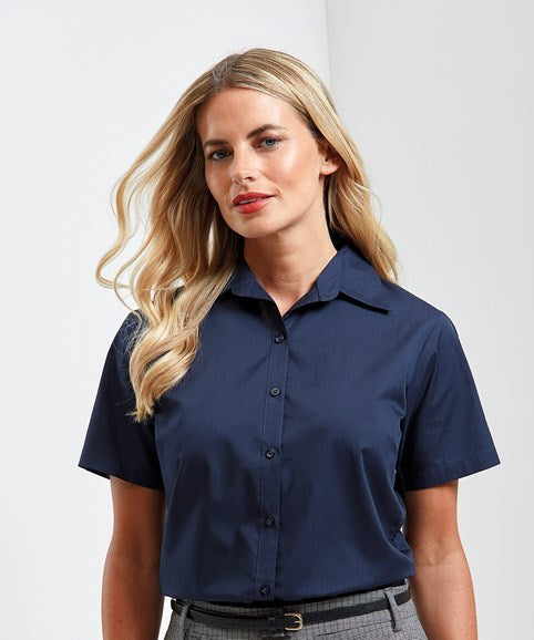 Premier Women's Short Sleeve Poplin Blouse