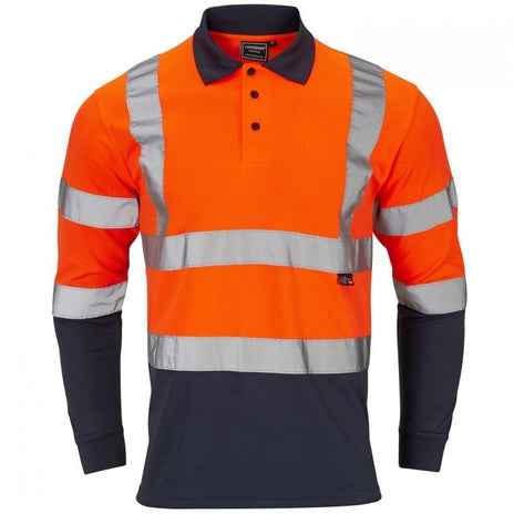 Supertouch Hi-Vis Two-Tone Long Sleeve Polo Shirt